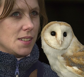 Juliette with Paddy the Barn Owl